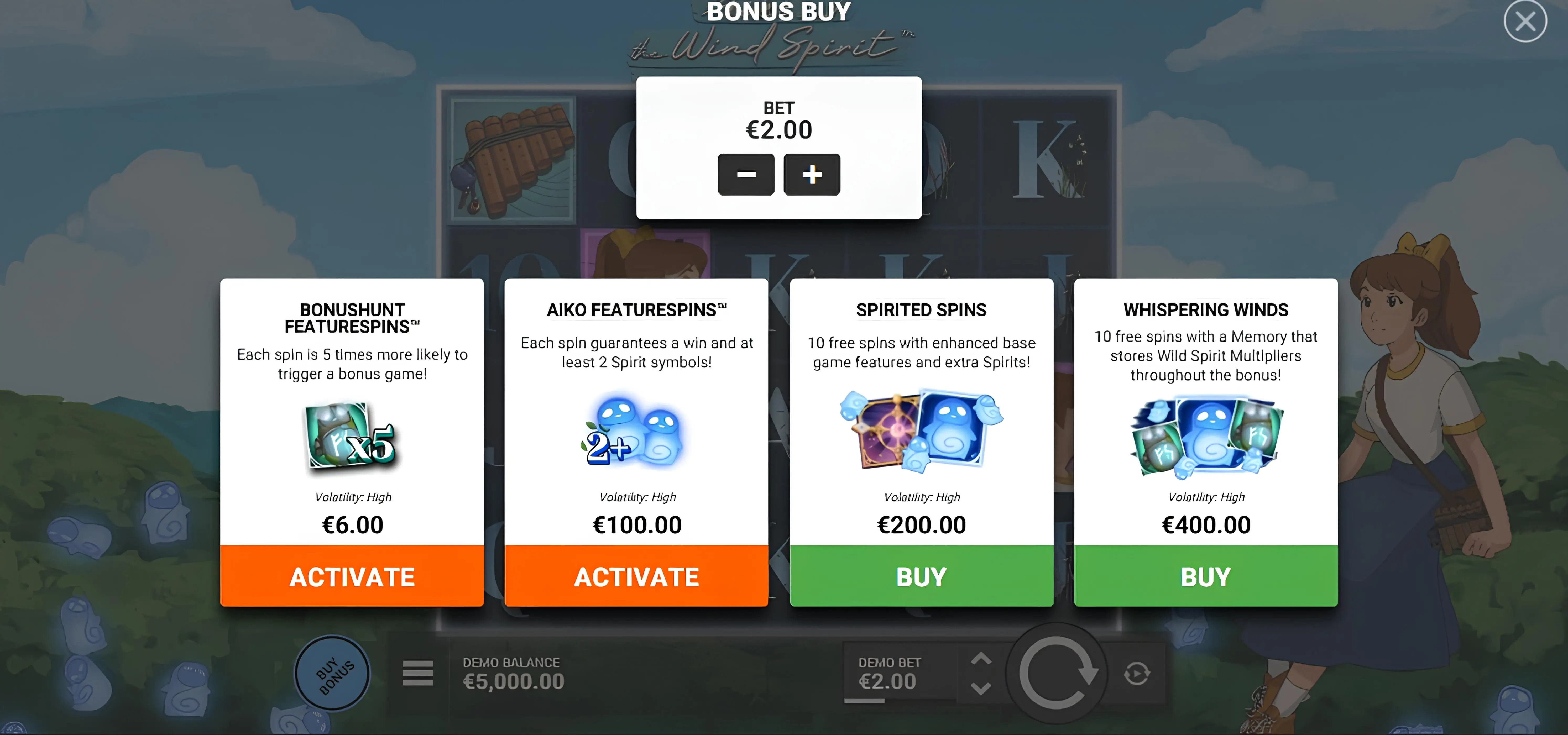 Bonus Buy Menu